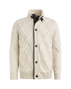 Zip jacket heavy knit mixed yarn Birch