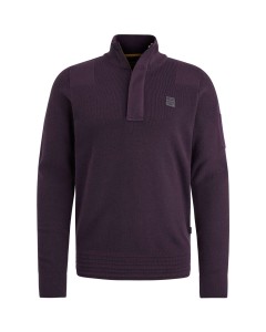 Half zip collar cotton knit Plum Perfect