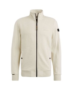 Zip jacket jacquard interlock swea Bone White