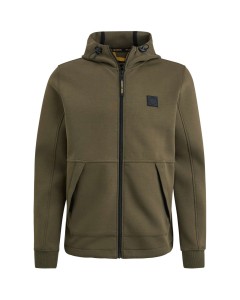 Hooded jacket interlock Olive Night