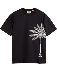 Palm Tree Embroidery T-shirt Black