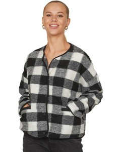 Hibea cardigan black cream check