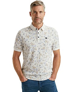 Short sleeve polo stretch pique bl Cloud Dancer