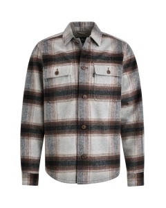 Long Sleeve Shirt Check Brushed Wo Light Grey Mele