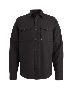 Long Sleeve Shirt Melange Twill St Black