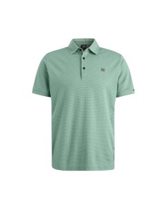 Polo korte mouw stretch pique granite green