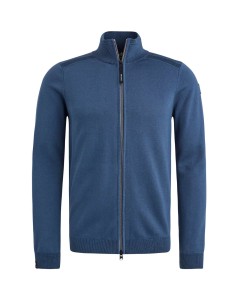 Zip jacket cotton modal plated Blue Indigo