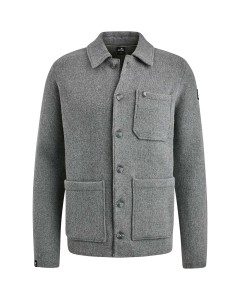 Button jacket cotton blend stretch Grey Melee