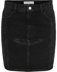 YASALEXA HMW SHORT DENIM SKIRT - SHOW Black/RHINES