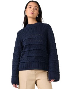 YASTIMU LS KNIT PULLOVER Navy Blazer