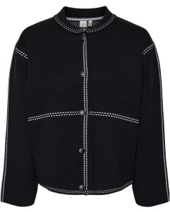 YASJENA LS KNIT CARDIGANS. NOOS Black/Star white s