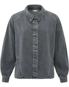 Denim detailed blouse MEDIUM GREY DENIM