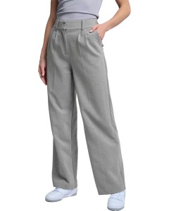 Woven wide leg trousers with p LIGHT GREY MELANGE