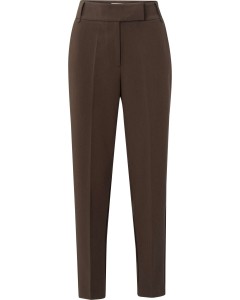 Woven high waist trousers with CHOCOLATE BROWN