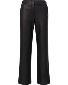 Faux leather wide leg trousers BLACK