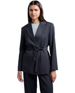 Loose fit blazer with belt ANTHRACITE MELANGE