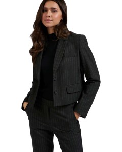 Short soft pinstripe blazer ANTHRACITE DESSIN