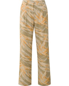 High waist trousers with print LIGHT GREEN DESSIN