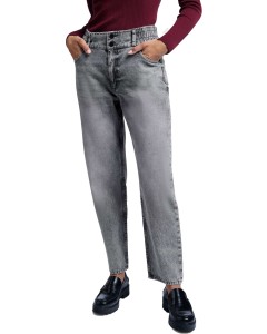 High waist tapered jeans DARK GREY DENIM