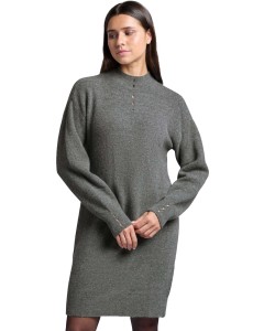 Knitted dress with button deta FORMAL GRAY MELANGE