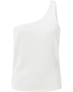 One shoulder singlet BLANC DE BLANC WHITE