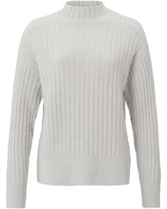 Ribbed sweater with turtleneck MOONSTRUCK GREY MEL