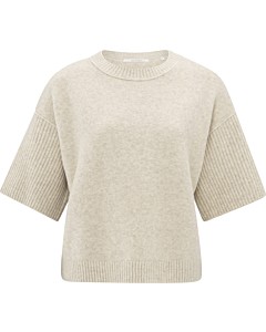 Sweater with ribbed sleeves LIGHT BEIGE MELANGE