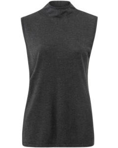 Sleeveless high neckline sweat ANTHRACITE MELANGE