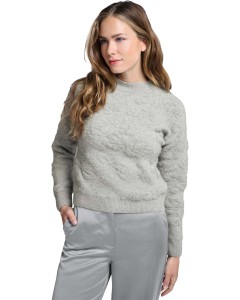 Flower jacquard sweater FORMAL GRAY MELANGE