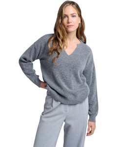 Sweater with round v-neck FORMAL GRAY