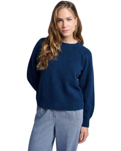 Rib mixed sweater ls OUTER SPACE BLUE MEL