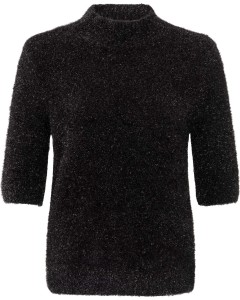 Glitter furry sweater BLACK