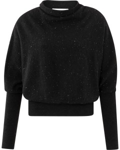 Sequin batwing sweater BLACK