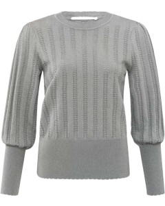 Lurex pointelle sweater LIGHT METAL GREY