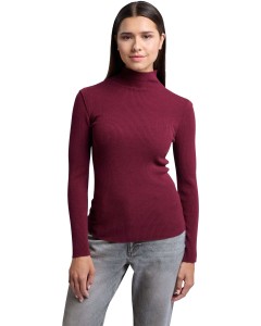 Turtle rib fitted sweater TAWNY PORT RED