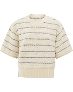 Sweater with shiny stripes OFF WHITE DESSIN