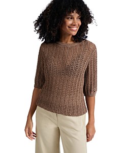 Open-knit sweater CARIBOU BROWN