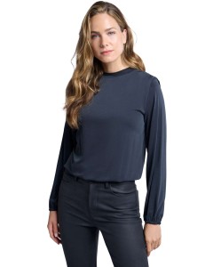 Jersey top with elastic cuffs BLACK