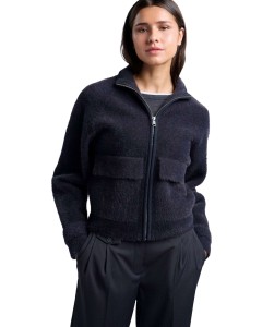 Knitted jacket with pockets ANTHRACITE