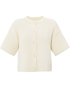 Cardigan with short sleeves OFF WHITE KNIT