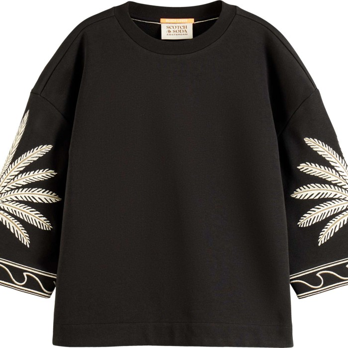 Scotch and soda embroidered sweatshirt on sale