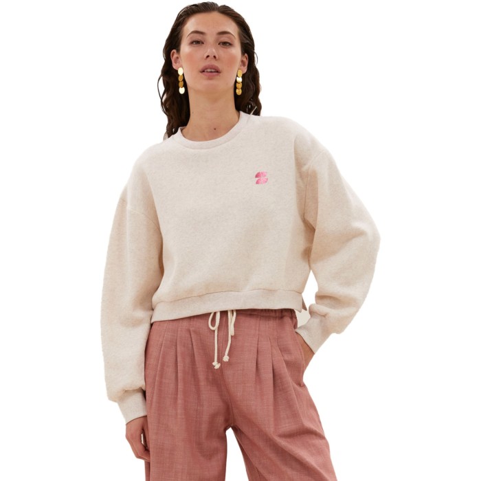 Maeve logo sweater oyster melee