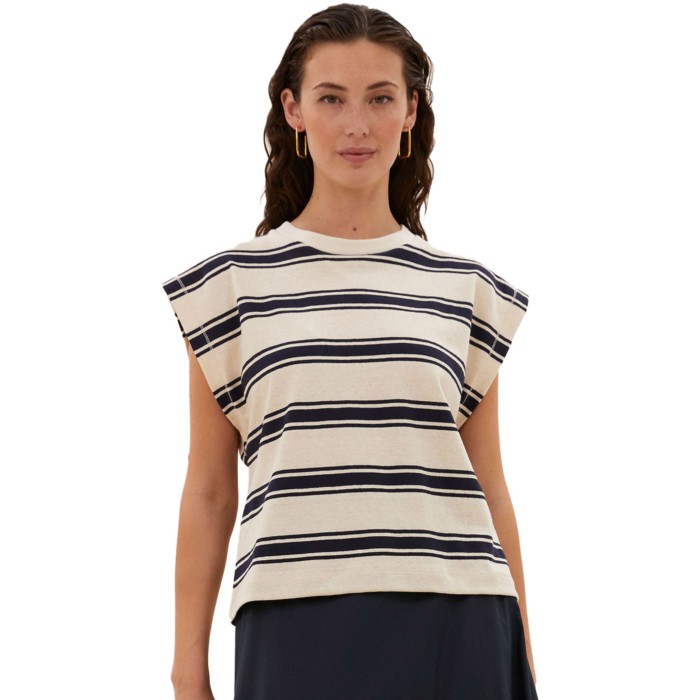 Mason stripe top navy grain