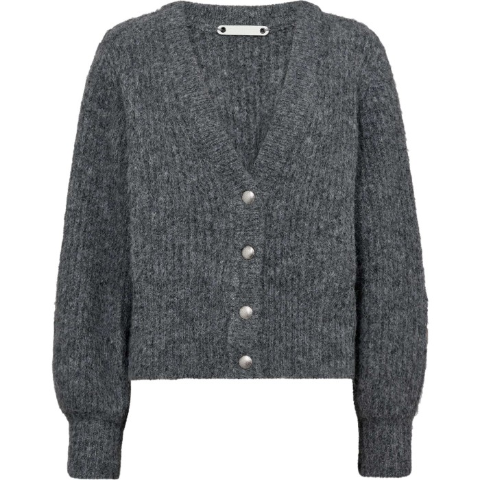 CoralieCC button rob knit grey melange