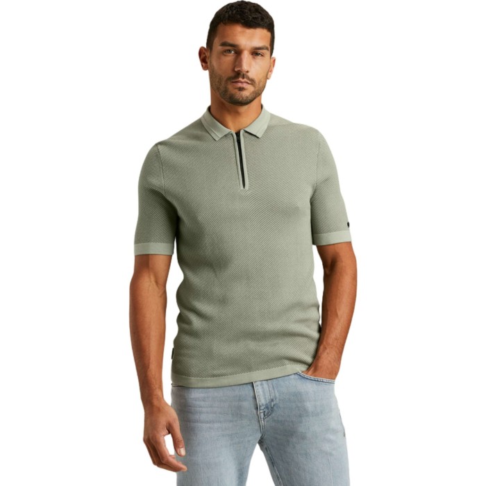 Short sleeve polo regular fit cott Seagrass