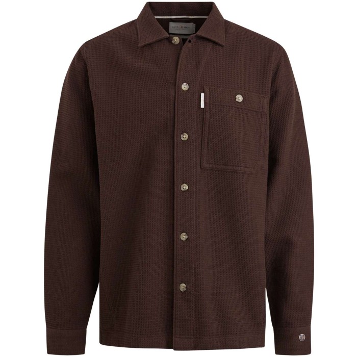 Long Sleeve Shirt Solid Regular fi Coffee Bean