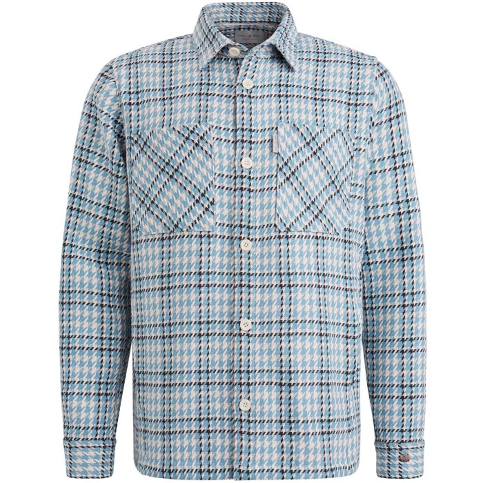 Long Sleeve Shirt Heavy Check Regu Stone Blue