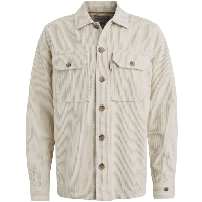 Long Sleeve Shirt Solid Ribcord Silver Birch