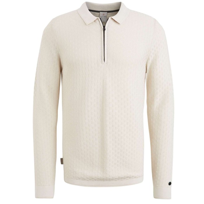 Long sleeve polo cotton modal Silver Birch