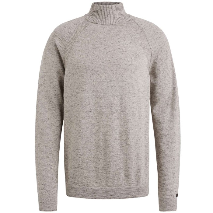 Roll neck cotton heather Sand Melange